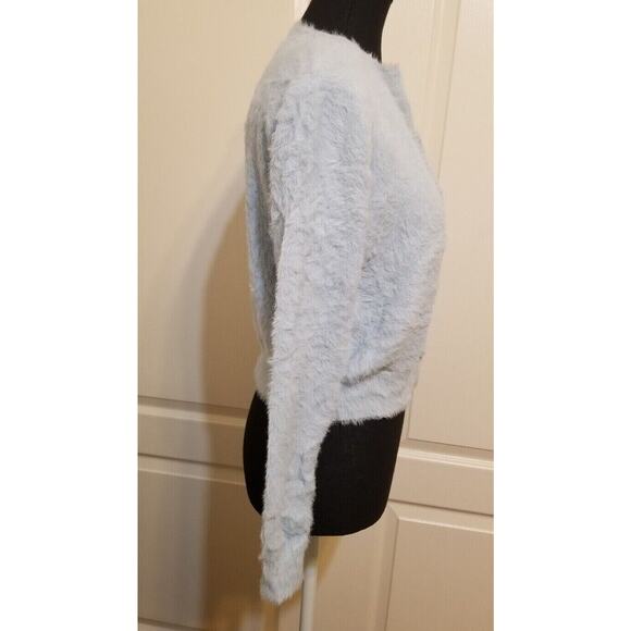Princess Polly XX Size S/M Lt Blue Fuzzy Soft Women's Cardigan Sweater Casual-PO - Picture 4 of 7